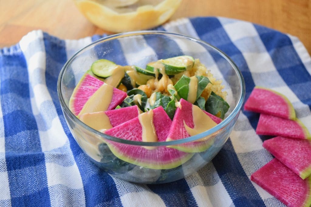 Radish and Zucchini Quinoa Bowl Earth Powered Family